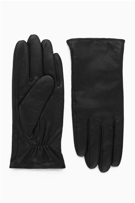 Cos Cashmere-lined Leather Gloves In Black | ModeSens