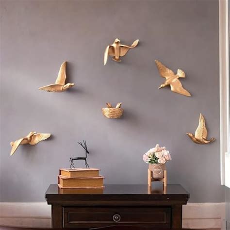 Karigaari India White Decorative Resine birds wall hanging art I Wall ...