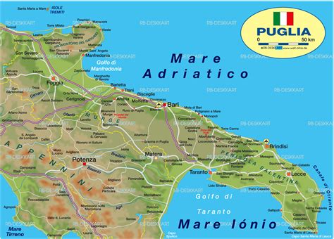 Map of Apulia (Italy) - Map in the Atlas of the World - World Atlas