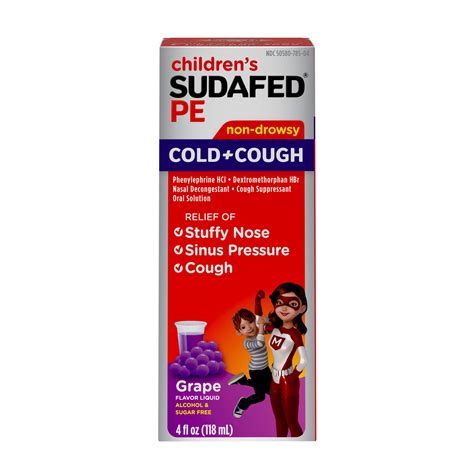 Children's Sudafed PE Cold + Cough Suppressant, Cold Medicine & Nasal ...
