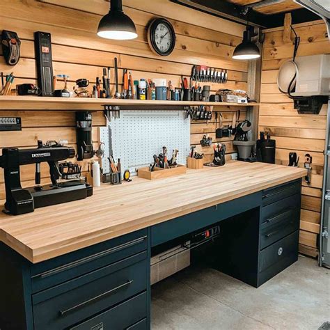23 Top Garage Workbench Ideas You'll Love | Garage work bench, Garage interior, Garage workshop