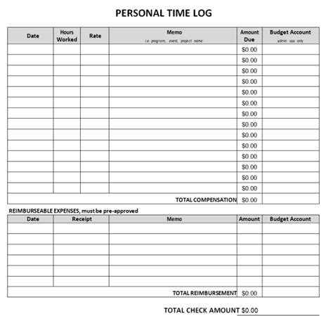 Image result for Time Log Examples