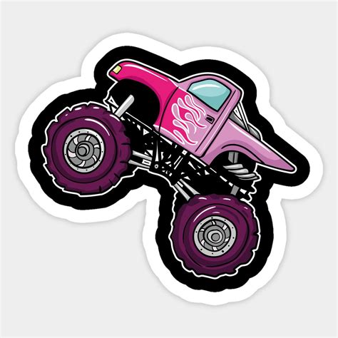 Pink Monster Truck Sticker - Customizable Decal Designs