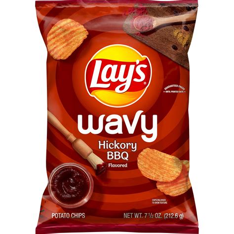 Lay's Wavy Hickory BBQ Flavored Potato Chips, 7.5 oz Bag - Walmart ...