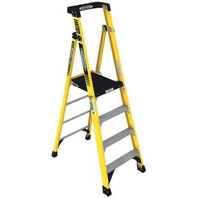 916586-2 Werner 4-Step, Fiberglass Podium Stepladder; 375 lb. Load ...