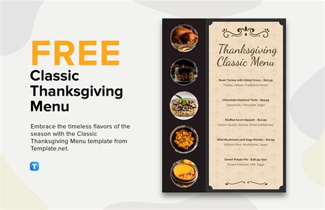 Free Thanksgiving Menu Templates, Editable and Printable