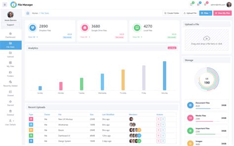 Storage Manager HTML Template 的图像结果