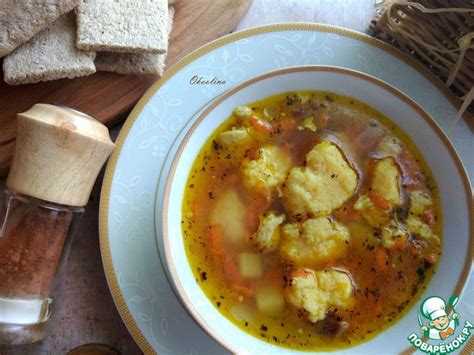 Пряный куриный суп с манными клёцками – кулинарный рецепт