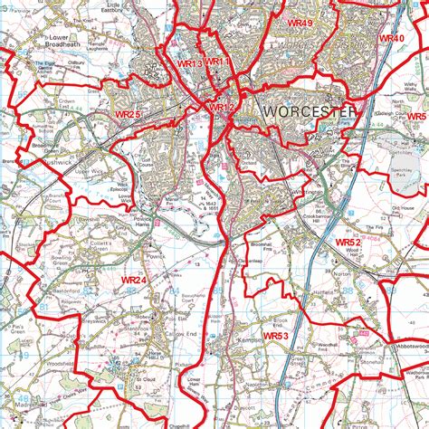 Image result for WR Postcode Map