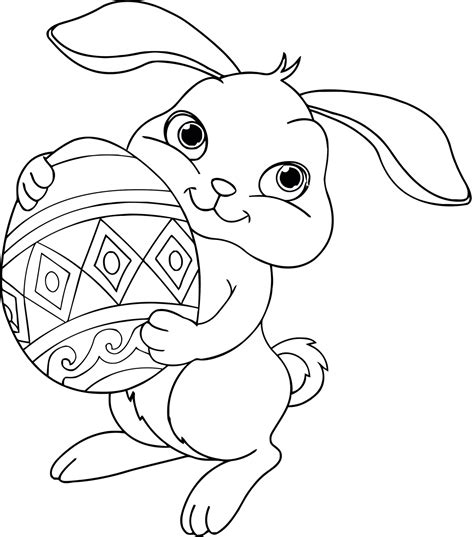 Easter Bunny Eggs Coloring Pages - Coloring Cool