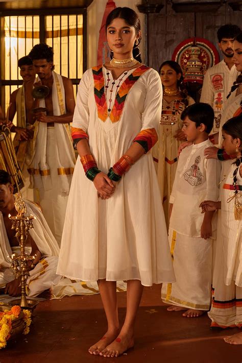 Offwhite Aline Gathered Anarkali with Rang – Byhand