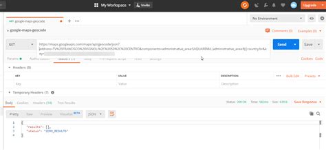 Postman Geocode API 的图像结果