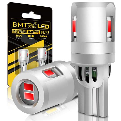194 LED Bulbs Red 168 2825 2827 W5W T10 Wedge LED Bulb Red Canbus Error ...