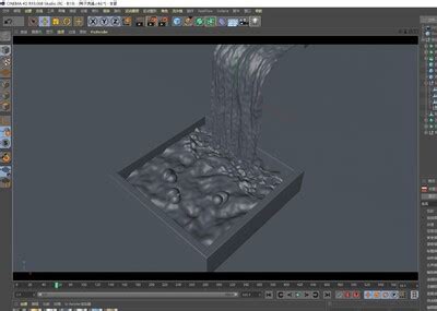 小瀑布流水场景动画 FBX+C4D格式模型-自然场景模型库-Cinema 4D(.c4d)模型下载-cg模型网