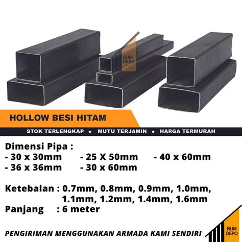 Jual HOLLOW BESI HITAM 36X36 25X50 30X60 40X60 40X80 20X40FULL | Shopee ...