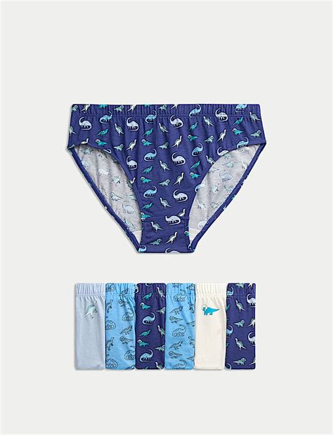 Buy 7pk Pure Cotton Dino Briefs (2-8 Yrs) at Marks & Spencer