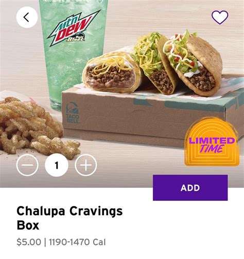 Tip: if you want to get the Crispy Chicken Taco Deluxe Box, instead ...