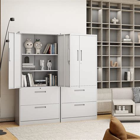Buy PEUKC 2-Drawer Metal File Cabinet, Lateral Vertical Filing Cabinets ...