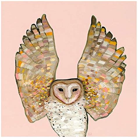 GreenBox barn Owl on Coral 10x14 Canvas Wall Art, by Eli Halpin ...