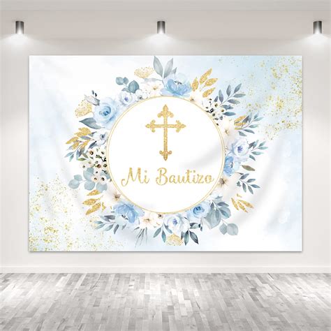 Buy Glawry Mi Bautizo Backdrop for Photography 7Wx5H Feet Mexican ...
