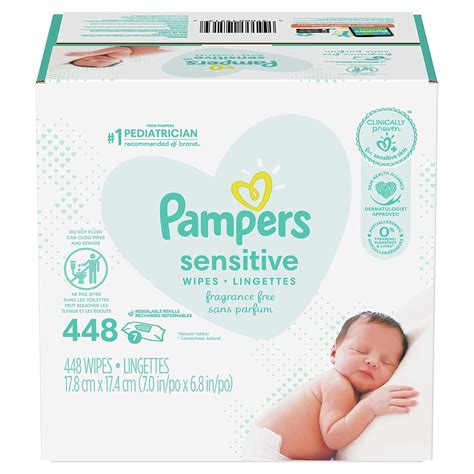 Buy Pampers Baby Wipes Sensitive 7X Refill, 448 Diaper Wipes Online at ...