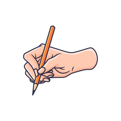 Premium quality vector pose 12 of hand holding pen and pencil doodle hand drawing art style ...