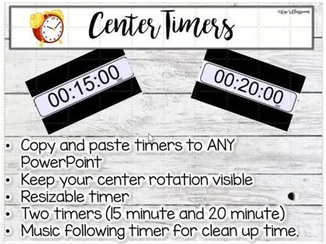 Timers for Centers - EASY Copy and paste for PowerPoint by Lisa's Classroom