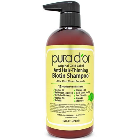 PURA D'OR Original Gold Label Anti-Thinning Biotin Shampoo, CLINICALLY ...