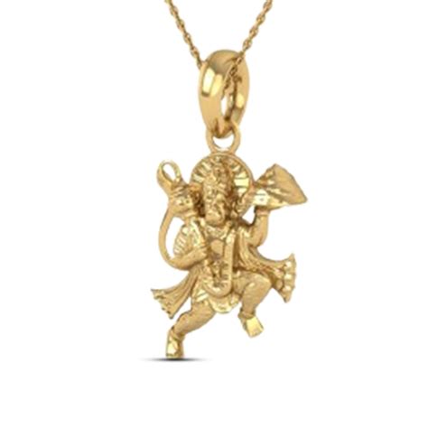 5.2GM Yellow Gold Lord Hanuman Locket Pendant For Men and Women Online ...