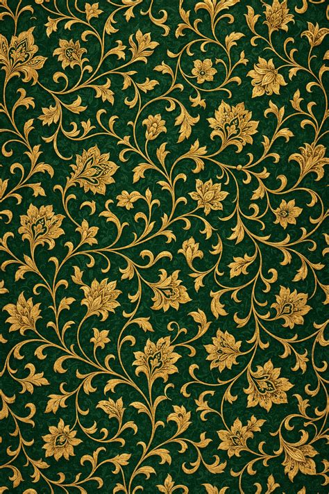 Islamic Arabesque Floral Pattern — Gold on Emerald Green - HD Wallpaper ...