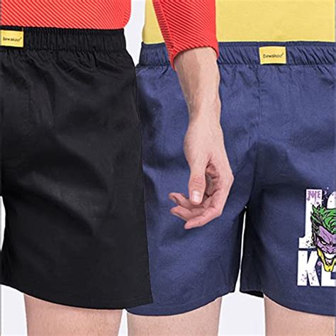 Buy Bewakoof Men's Cotton Regular Fit Printed Boxer Shorts Combo Casual ...