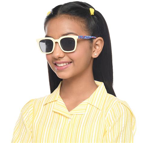 Buy Creamy White Grey Full Rim Kids 8-12 yrs Square Hooper Sunnies HP ...
