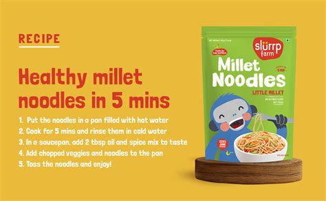 Slurrp Farm No Maida Millet Noodles | Not Fried, No MSG | Mild Millet ...