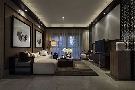 135平硬朗风格现代简约客厅装修效果案例_太平洋家居网图库