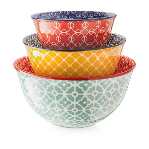 Ceramic Mixing Bowls With Flowers