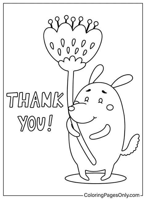 Cute Thank You Coloring Pages