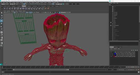 3D model Little Groot Character from Marvel Rigged for Maya | 3D Molier ...