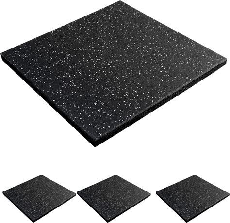 MYOYAY 4 Pack Interlocking Tile 20" x 20"x 1"Heavy Duty Rubber Flooring ...