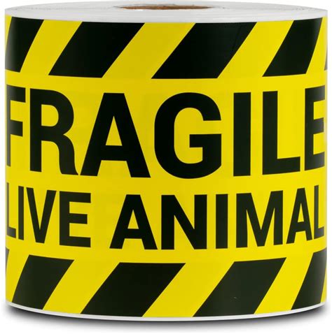 OfficeSmartLabels Live Animal Stickers - 5 x 3 Inch Fragile Live India ...