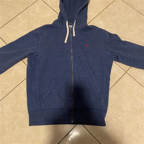 Vintage Blue Polo Hoodie Size: Medium FAST SHIPPING... - Depop