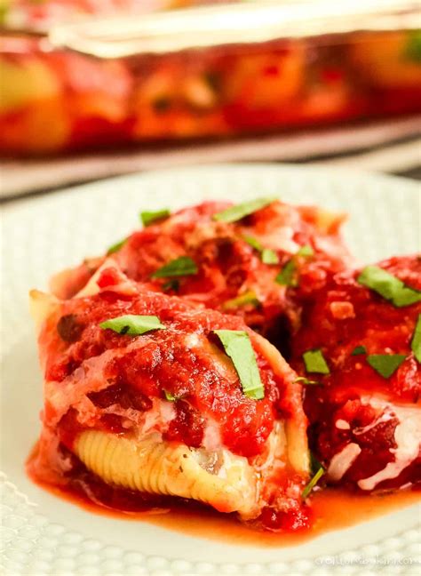 Ground Beef Stuffed Shells Recipe with Cheese - Creations by Kara