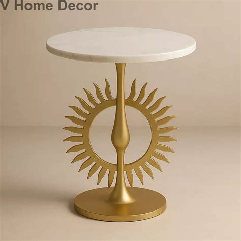 Bhagavathi Aura Side Table (15” Marble Top) – Kerala Devi Halo-Inspire ...