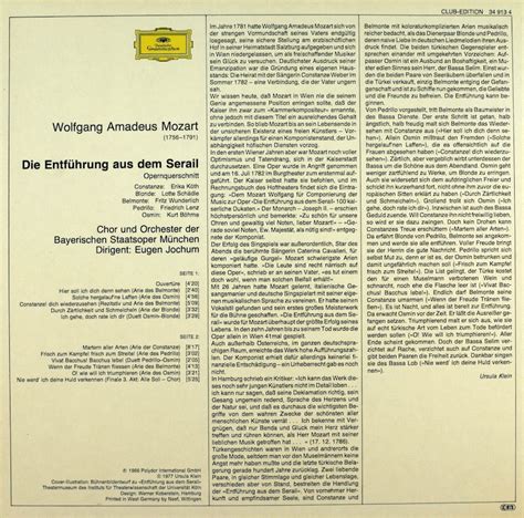 Eugen Jochum. Orchester der Bayerischen Staatsoper München. Mozart. Die ...