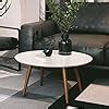 Total Crafts Round Modern Coffee Table for Living Room Stacking Center ...