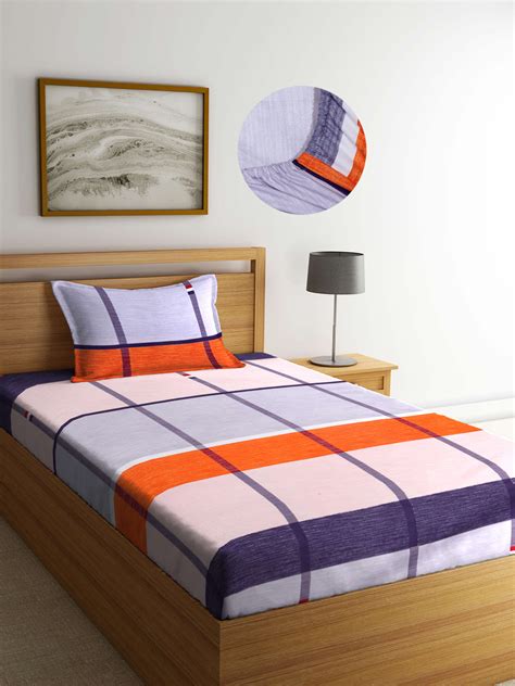 Super Soft Cotton Blend Single Size Fitted Bedsheet by Arrabi – ARRABI.IN