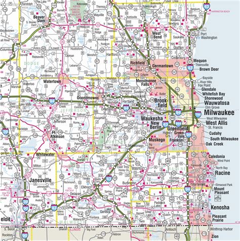 Wisconsin State Road Map