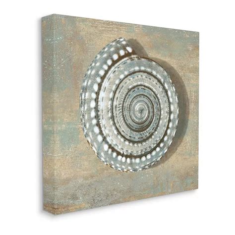 Stupell Home Decor Spiral Shell Beach Canvas Wall Art - Size 36x36