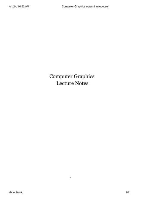 Computer Graphics Notes 的图像结果
