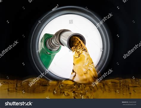 Refilling Fuel View Inside Gas Tank Stock Photo (Edit Now) 254422699
