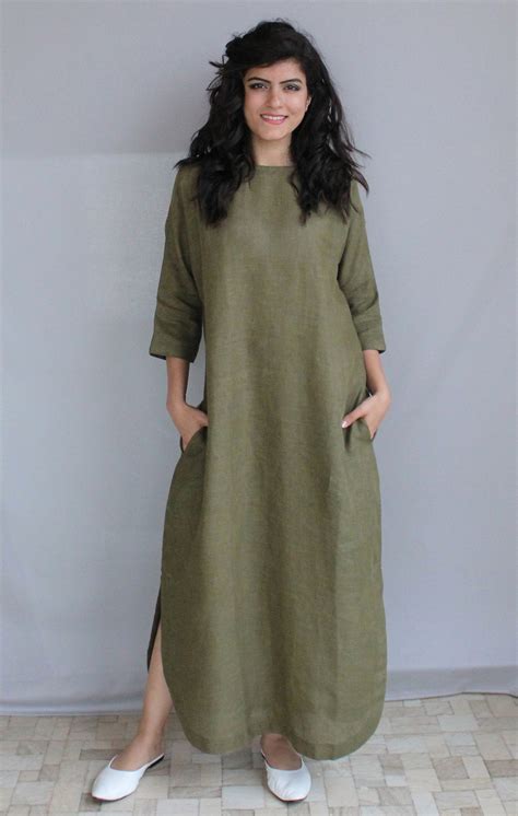 Casual Linen Dress Women, Custom Dress for Women, Linen Dress, Natural ...